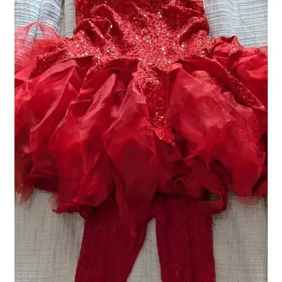 Chasing Fireflies Sweet Devil Costume Sequin Lace Leggings Dress Cosplay - Picture 12 of 12